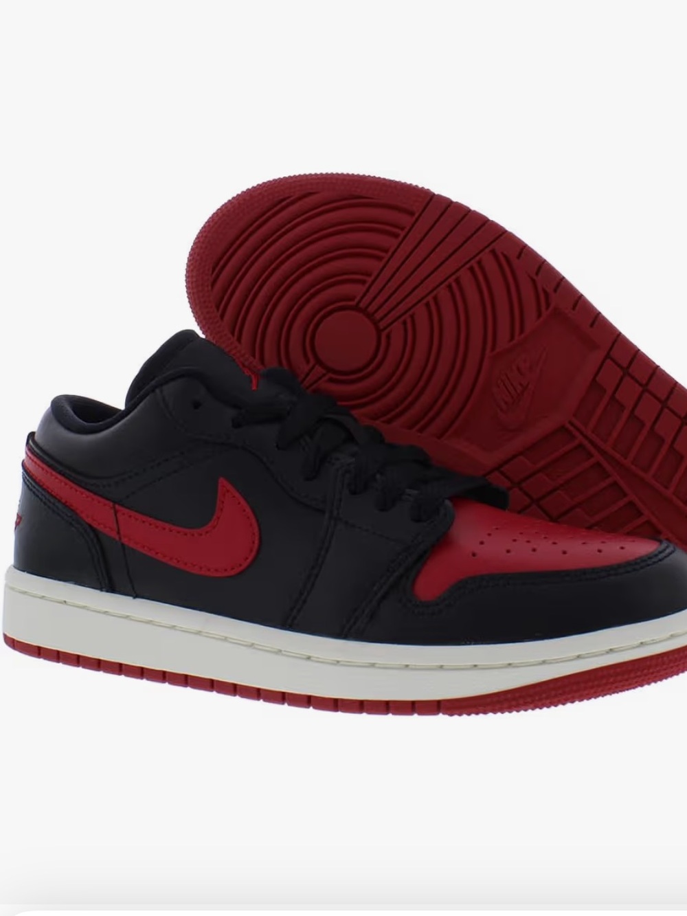 Nike Air Jordan 1 Low Black and Red Women's Sneaker